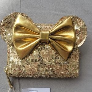 Loungefly HT Gold Sequin Minnie Wallet